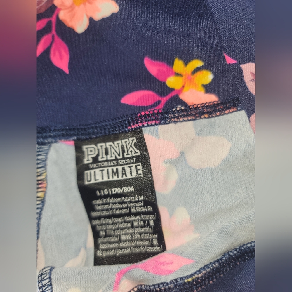PINK Victoria's Secret Blue and Pink Floral Bra